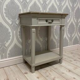 Minster 1 Drawer Side Table - Wood - L40 x W60 x H78 cm in White - Size: 1 Pack - thumbnail 4