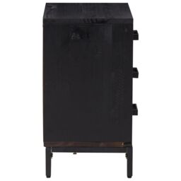Berkfield Home Bedside Cabinet Black 36x30x54 cm Solid Pinewood - Size: 36 x 30 x 54 cm - thumbnail 5