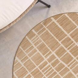 THE RUGS Ted Baker Indoor Outdoor Crouch Round Abstract Rug in Beige - Size: 160 cm diameter - thumbnail 2