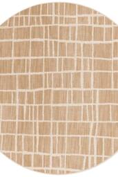 THE RUGS Ted Baker Indoor Outdoor Crouch Round Abstract Rug in Beige - Size: 160 cm diameter - thumbnail 1
