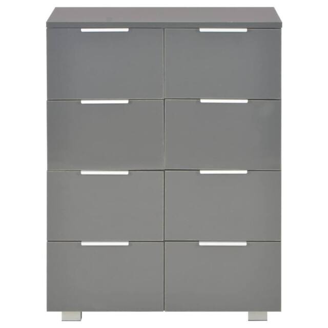 Berkfield Home Sideboard High Gloss Grey 60x35x80 cm Engineered Wood - Size: 60 x 35 x 80 cm - image 1