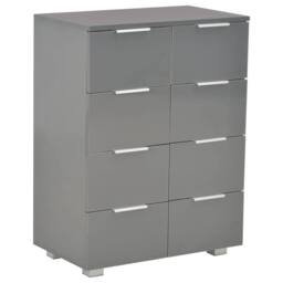 Berkfield Home Sideboard High Gloss Grey 60x35x80 cm Engineered Wood - Size: 60 x 35 x 80 cm - thumbnail 3