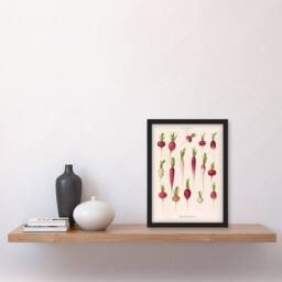 Artery8 Ernst Benary Radish Root Varieties Vintage Botanical Framed Art Print in White - Size: A4 - thumbnail 2