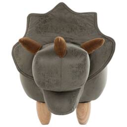 Wyld and Coco Triceratops Kids Storage Stool - Dark Green Polyester Upholstery - thumbnail 5