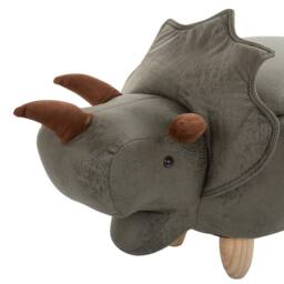 Wyld and Coco Triceratops Kids Storage Stool - Dark Green Polyester Upholstery - thumbnail 7