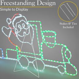 Christow Christmas Train Rope Light Outdoor Decoration LED Xmas Garden Silhouette 192cm - thumbnail 4