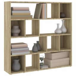 Berkfield Home Book Cabinet/Room Divider Sonoma Oak 105x24x102 cm in Brown - Size: 105 x 24 x 102 cm - thumbnail 4