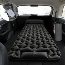 FLAVORA Black Car Inflatable Camping Air Mattress - Size: Single