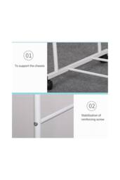 Living and Home 2-Rod Modern Indoor Bedroom Clothes Rack Garment Hanger with 2-tier Storage Shelf in White - thumbnail 3