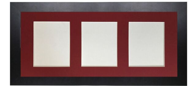 Frames & Mirrors 4U Metro Black Frame with Red Mount for 3 Image Sizes 7 x 5 Inch - image 1