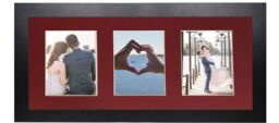 Frames & Mirrors 4U Metro Black Frame with Red Mount for 3 Image Sizes 7 x 5 Inch - thumbnail 4