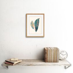 "Artery8 Wall Art Print Primary Coloured Exotic Leaves Art Black Framed 9x7 inch in Beige - Size: W7"" x H9""" - thumbnail 2