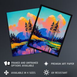"Artery8 El Capitan Merced River Mountain Landscape Wall Art Print - Size: W12"" x H16""" - thumbnail 2