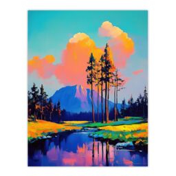 "Artery8 El Capitan Merced River Mountain Landscape Wall Art Print - Size: W12"" x H16""" - thumbnail 1
