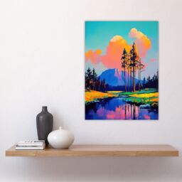 "Artery8 El Capitan Merced River Mountain Landscape Wall Art Print - Size: W12"" x H16""" - thumbnail 4