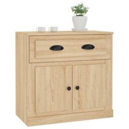 Berkfield Home Sideboard Sonoma Oak 70x35.5x67.5 cm Engineered Wood in Light Tan - thumbnail 4