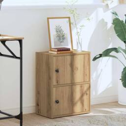 Berkfield Home Bookcase Artisan Oak 40x24x52 cm Engineered Wood in Brown - Size: 40 x 24 x 52 cm - thumbnail 3