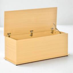 Pirlo Plush Large Wooden Storage Box Chest Trunk in Brown - thumbnail 4