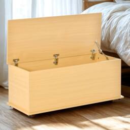 Pirlo Plush Large Wooden Storage Box Chest Trunk in Brown - thumbnail 6