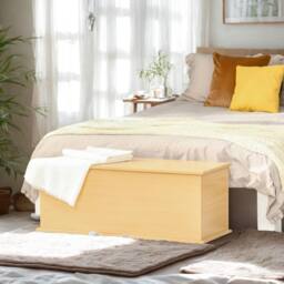 Pirlo Plush Large Wooden Storage Box Chest Trunk in Brown - thumbnail 7