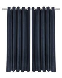 New Edge Blinds Wave Woven Jacquard Curtains in Navy - Size: 168 cm width x 137 cm drop - thumbnail 4