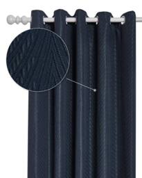 New Edge Blinds Wave Woven Jacquard Curtains in Navy - Size: 168 cm width x 137 cm drop - thumbnail 2