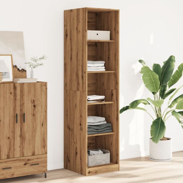 Berkfield Home Wardrobe Artisian Oak 50x50x200 cm Engineered Wood in Brown - Size: 50 x 50 x 200 cm - image 1