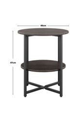 Living and Home Walnut Colored Small Round Coffee Table with 2 Tier - thumbnail 6