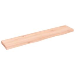 Berkfield Home Wall Shelf 100x20x4 cm Untreated Solid Wood Oak in Light Oak - Size: 100 x 20 x 4 cm - thumbnail 2
