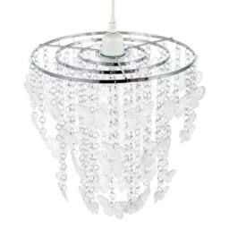 Happy Homewares Modern Butterfly Inspired Pendant Shade with Cascading Acrylic Strands in Silver - thumbnail 3
