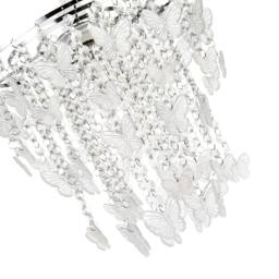 Happy Homewares Modern Butterfly Inspired Pendant Shade with Cascading Acrylic Strands in Silver - thumbnail 5