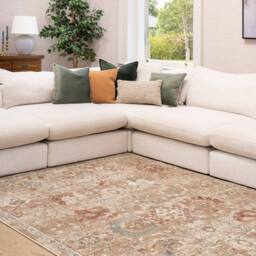 Kukoon Beige Traditional Floral Soft Pile Living Room Area Rug - Size: 160 cm x 230 cm - thumbnail 5