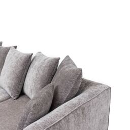 Abakus Direct Lucas Water Repellent Velvet Chenille Right Facing Corner Sofa in Grey - thumbnail 6