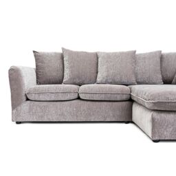 Abakus Direct Lucas Water Repellent Velvet Chenille Right Facing Corner Sofa in Grey - thumbnail 4