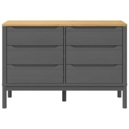 Berkfield Home Chest of Drawers FLORO Grey Solid Wood Pine - thumbnail 5