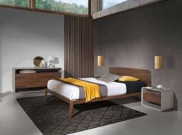 Angel Cerda Walnut Veneer Double Bed Model (160x200 cm) - thumbnail 3