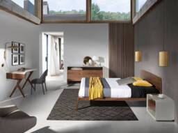 Angel Cerda Walnut Veneer Double Bed Model (160x200 cm) - thumbnail 4
