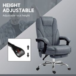VINSETTO Massage Office Chair, Heated Reclining Desk Chair, Dark Grey - thumbnail 5
