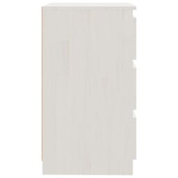 Berkfield Home Bedside Cabinet White 60x36x64 cm Solid Pinewood - Size: 60 x 36 x 64 cm - thumbnail 5