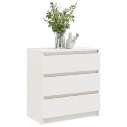 Berkfield Home Bedside Cabinet White 60x36x64 cm Solid Pinewood - Size: 60 x 36 x 64 cm - thumbnail 3