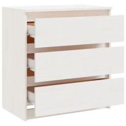 Berkfield Home Bedside Cabinet White 60x36x64 cm Solid Pinewood - Size: 60 x 36 x 64 cm - thumbnail 6