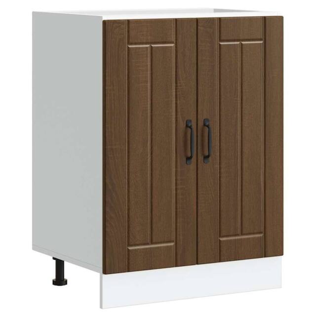 Berkfield Home Sink Base Cabinet Lucca Brown Oak Engineered Wood - image 1