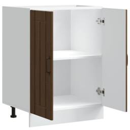 Berkfield Home Sink Base Cabinet Lucca Brown Oak Engineered Wood - thumbnail 5