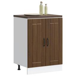 Berkfield Home Sink Base Cabinet Lucca Brown Oak Engineered Wood - thumbnail 3