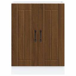 Berkfield Home Sink Base Cabinet Lucca Brown Oak Engineered Wood - thumbnail 4