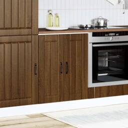 Berkfield Home Sink Base Cabinet Lucca Brown Oak Engineered Wood - thumbnail 2