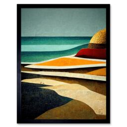"Artery8 Wall Art Print Abstract Modern Beach Ocean Coastal Africa Art Framed in Black - Size: W12"" x H16""" - thumbnail 1