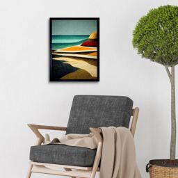 "Artery8 Wall Art Print Abstract Modern Beach Ocean Coastal Africa Art Framed in Black - Size: W12"" x H16""" - thumbnail 2