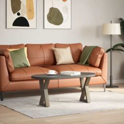 Berkfield Home Coffee Table Legs 2 pcs Natural Steel 28x(42-43.3) cm Steel in Brown - thumbnail 3
