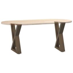 Berkfield Home Coffee Table Legs 2 pcs Natural Steel 28x(42-43.3) cm Steel in Brown - thumbnail 8
